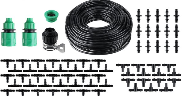 40m Manual Automatic DIY Micro Drip Irrigation System Auto Manual Timer ...