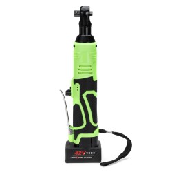 42V 100N.m Cordless Electric Wrench w/ Two Batteries 3/8 Inch Ratchet Wrench Set Angle Drill Screwdriver to Removal Screw Nut Car Repair Tool 42V 100N.m Cordless Electric Wrench w/ Two Batteries 3/8 Inch Ratchet Wrench Set Angle Drill Screwdriver to Removal Screw Nut Car Repair Tool