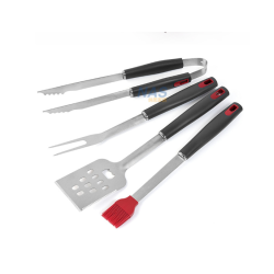 4PCS BBQ Stainless Steel Barbecue Utensils Kit Outdoor Grill Tools Brush Tong Tools Kit 4PCS BBQ Stainless Steel Barbecue Utensils Kit Outdoor Grill Tools Brush Tong Tools Kit