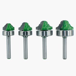4Pcs 6.35mm Shank Double Roman Edging Router Bit With Bearing Bilateral Frame Line Cutter For Woodworking Milling Cutter Wood Hobbing 4Pcs 6.35mm Shank Double Roman Edging Router Bit With Bearing Bilateral Frame Line Cutter For Woodworking Milling Cutter Wood Hobbing