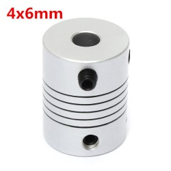 4mm x 6mm Aluminum Flexible Shaft Coupling OD19mm x L25mm CNC Stepper Motor Coupler Connector 4mm x 6mm Aluminum Flexible Shaft Coupling OD19mm x L25mm CNC Stepper Motor Coupler Connector