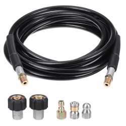 5-30m 1/4inch M-NPT Hose Sewer Line And Drain Jetter Kit W/ Sewer Nozzle & Adapter 5-30m 1/4inch M-NPT Hose Sewer Line And Drain Jetter Kit W/ Sewer Nozzle & Adapter