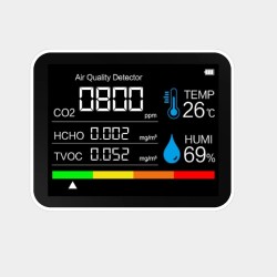5 In 1 Portable CO2 Tester Air Quality Monitor Intelligent Temperature Humidity Sensor Tester Carbon Dioxide Monitor HCHO TVOC Formaldehyde Detection 5 In 1 Portable CO2 Tester Air Quality Monitor Intelligent Temperature Humidity Sensor Tester Carbon Dioxide Monitor HCHO TVOC Formaldehyde Detection