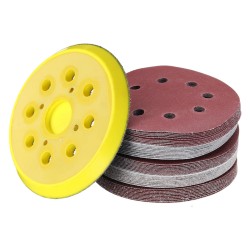 50pcs 125mm 60-240 Grit Sanding Sheet 8 Hole Pads Sandpaper with Polishing Pad 50pcs 125mm 60-240 Grit Sanding Sheet 8 Hole Pads Sandpaper with Polishing Pad