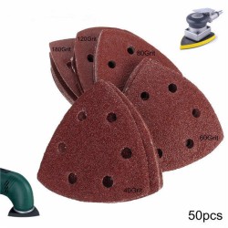 50pcs 90mm 40-180 Grit Sanding Sheets Triangle Sander Grinder Backing Paper Pads 50pcs 90mm 40-180 Grit Sanding Sheets Triangle Sander Grinder Backing Paper Pads