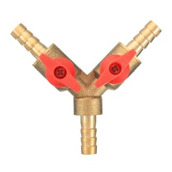 5/16 Inch Brass Y Shape 3 Way Shut off Ball Valve Fitting 5/16 Inch Brass Y Shape 3 Way Shut off Ball Valve Fitting