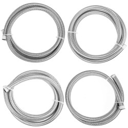 5FT AN4 AN6 AN8 AN10 Fuel Hose Oil Gas Line Pipe Stainless Steel Braided Silver 5FT AN4 AN6 AN8 AN10 Fuel Hose Oil Gas Line Pipe Stainless Steel Braided Silver
