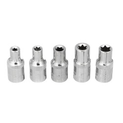 5PCS Socket Wrench Kit 1/4 Inch Drive Auto Repair Sleeve Set E4-E8 E-type Post Socket 5PCS Socket Wrench Kit 1/4 Inch Drive Auto Repair Sleeve Set E4-E8 E-type Post Socket