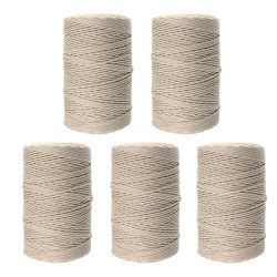5Pcs 200Mx3mm Natural Beige Cotton Twisted Cord Rope Braided Wire DIY Craft Macrame String 5Pcs 200Mx3mm Natural Beige Cotton Twisted Cord Rope Braided Wire DIY Craft Macrame String