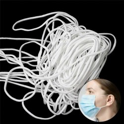5Pcs 50m Round Elastic Band 3mm Cord Rope Ear Hanging DIY Crafts Sewing 5Pcs 50m Round Elastic Band 3mm Cord Rope Ear Hanging DIY Crafts Sewing
