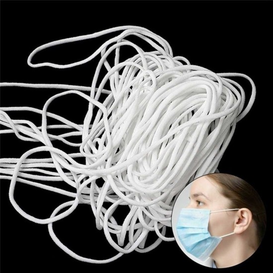 5Pcs 50m Round Elastic Band 3mm Cord Rope Ear Hanging DIY Crafts Sewing