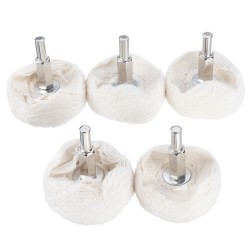 5Pcs 6mm Shank Cotton Dome Polishing Buffing Wheel Drill Brush For Abrasive T-shaped White Cloth Mirror Buffer Pad Grinding Tool 5Pcs 6mm Shank Cotton Dome Polishing Buffing Wheel Drill Brush For Abrasive T-shaped White Cloth Mirror Buffer Pad Grinding Tool