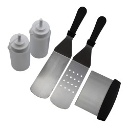 5Pcs Stainless Steel Griddle Cooking Tools Kit for Grill Salad Scraper Chopper Pizza BBQ Baking Kitchen Tools 5Pcs Stainless Steel Griddle Cooking Tools Kit for Grill Salad Scraper Chopper Pizza BBQ Baking Kitchen Tools