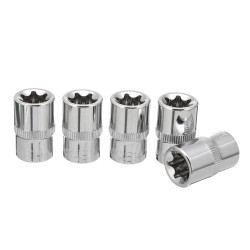 5pcs 3/8 Inch Driver Socket Set E Star Socket Metalworking Household Wrench Sockets 5pcs 3/8 Inch Driver Socket Set E Star Socket Metalworking Household Wrench Sockets