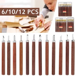 6/10/12Pcs Wood Stone Carving Chisels Hand Woodworking Kit Cutter Tools Set 6/10/12Pcs Wood Stone Carving Chisels Hand Woodworking Kit Cutter Tools Set