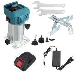 6.35mm Cordless Electric Trimmer Compact Palm Router Corded Woodworking Trimming Edge Guide Wood W/ 1/2pcs Battery 6.35mm Cordless Electric Trimmer Compact Palm Router Corded Woodworking Trimming Edge Guide Wood W/ 1/2pcs Battery