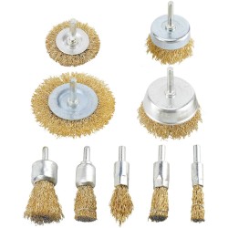 6/7/9Pcs 6mm Shank Electric Grinder Wire Wheel Brush Drill Bit Brass Coated Wire Brush Set For Removal Rust Corrosion Metal Polishing Wheel 6/7/9Pcs 6mm Shank Electric Grinder Wire Wheel Brush Drill Bit Brass Coated Wire Brush Set For Removal Rust Corrosion Metal Polishing Wheel
