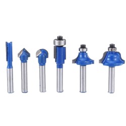 6pcs 1/4 Inch Shank Woodworking Router Bit Trimming Cutter With Wooden Box 6pcs 1/4 Inch Shank Woodworking Router Bit Trimming Cutter With Wooden Box