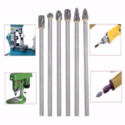 6pcs 6mm Shank Rotary File Burr 10mm Tungsten Carbide Aluminum Cutter 6pcs 6mm Shank Rotary File Burr 10mm Tungsten Carbide Aluminum Cutter