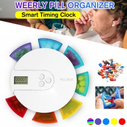 7 Grid 7 Day Smart Timing Medication Compartment Container with Clock Reminder 7 Grid 7 Day Smart Timing Medication Compartment Container with Clock Reminder