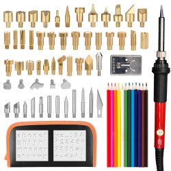 71Pcs Adjustable Temperature Electric Solder Iron Tool Kit Pyrography Wood Burning Carving Embossing Tool 71Pcs Adjustable Temperature Electric Solder Iron Tool Kit Pyrography Wood Burning Carving Embossing Tool
