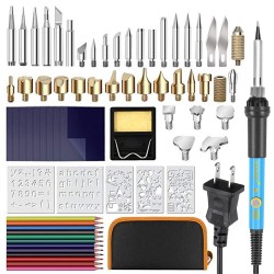 72pcs Wood Burning Pen Set Tips Stencil Soldering Tools Pyrography Crafts Kit Soldering Iron Kit 72pcs Wood Burning Pen Set Tips Stencil Soldering Tools Pyrography Crafts Kit Soldering Iron Kit