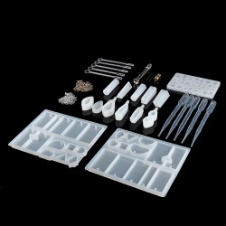 77Pcs Resin Jewery Making Tools Silicone Mold Making Jewelry Pendant Craft DIY Set 77Pcs Resin Jewery Making Tools Silicone Mold Making Jewelry Pendant Craft DIY Set