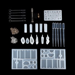77Pcs Resin Jewery Making Tools Silicone Mold Making Jewelry Pendant Craft DIY Set 77Pcs Resin Jewery Making Tools Silicone Mold Making Jewelry Pendant Craft DIY Set