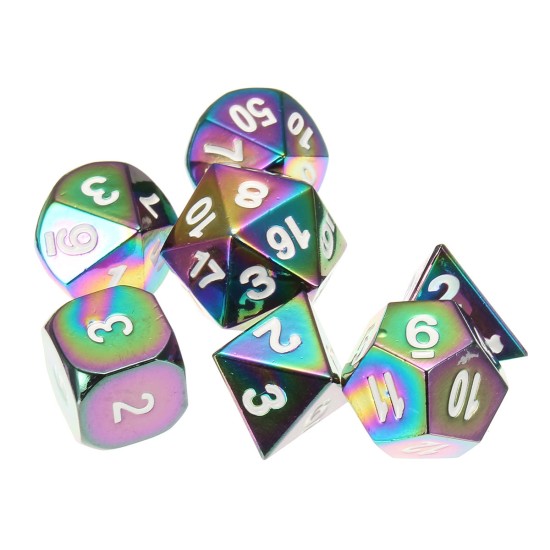 7Pcs Colorful kirsite Polyhedral Dice Set Board Game Multisided Dices Gadget