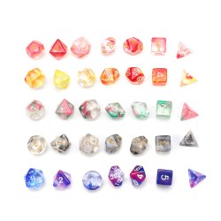 7Pcs Glitter Clear Polyhedral Dice Resin Dices Set Role Playing Board Party Table Game Gift 7Pcs Glitter Clear Polyhedral Dice Resin Dices Set Role Playing Board Party Table Game Gift