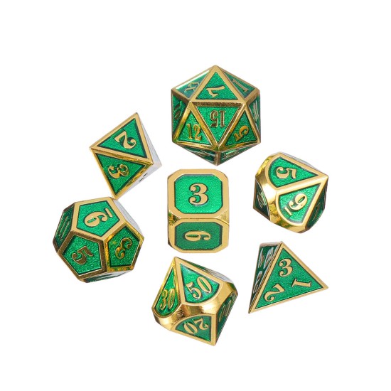 7Pcs Heavy Duty Metal Polyhedral Dices Set Multisided Dice Antique RPG Role Playing Game Dices