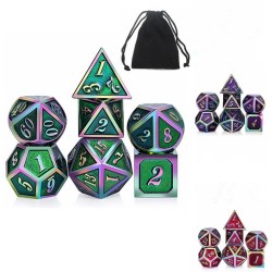 7Pcs/Set Rainbow Edge Metal Dice Set with Bag Board Role Playing Dragons Table Game Bar Party Game Dice Hobbies Toy Gift 7Pcs/Set Rainbow Edge Metal Dice Set with Bag Board Role Playing Dragons Table Game Bar Party Game Dice Hobbies Toy Gift