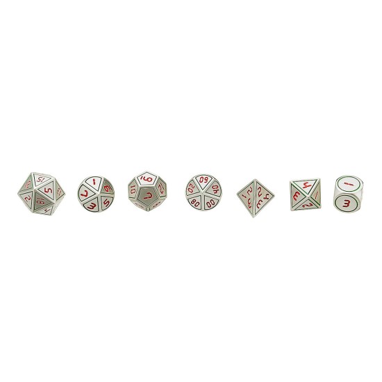 7pcs Heavy Metal Polyhedral Dices DnD RPG SET w/ Bag