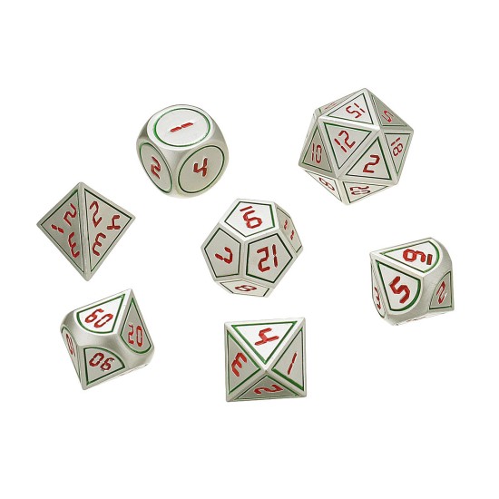 7pcs Heavy Metal Polyhedral Dices DnD RPG SET w/ Bag