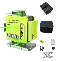 8/12/16 Line 4D Green Light Digital Laser levels Self Leveling 360° Rotary Measuring Tools with 2 Battery 8/12/16 Line 4D Green Light Digital Laser levels Self Leveling 360° Rotary Measuring Tools with 2 Battery