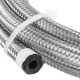 8FT AN4 AN6 AN8 AN10 Fuel Hose Oil Gas Line Pipe Stainless Steel Braided Silver