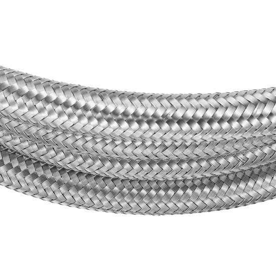 8FT AN4 AN6 AN8 AN10 Fuel Hose Oil Gas Line Pipe Stainless Steel Braided Silver