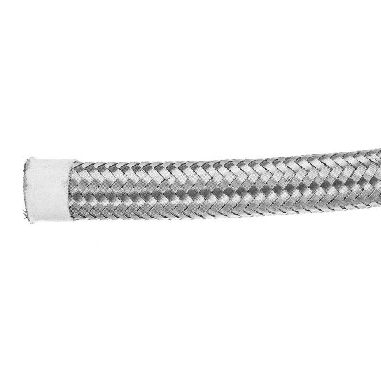 8FT AN4 AN6 AN8 AN10 Fuel Hose Oil Gas Line Pipe Stainless Steel Braided Silver