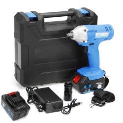 96V Electric Cordless Wrench 320nm High Torque Driver Tool W/ 2 Lithium Battery