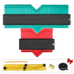 Shape Contour Gauge Duplicator 5-inch 10-inch ProfIile Copy Tool Measuring Ruler Set with Multi Accessories for Corners Contoured 6 Packs Upgrade Shape Contour Gauge Duplicator 5-inch 10-inch ProfIile Copy Tool Measuring Ruler Set with Multi Accessories for Corners Contoured 6 Packs Upgrade