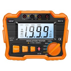 MH10 0.1MΩ~1999MΩ Digital Megohmmeter 100/250/500/1000V Insulation Earth Ground Resistance Voltage Tester MH10 0.1MΩ~1999MΩ Digital Megohmmeter 100/250/500/1000V Insulation Earth Ground Resistance Voltage Tester