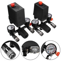 Air Compressor Pressure Switch Control Valve Manifold Regulator Gauges With Quick Connector Air Compressor Pressure Switch Control Valve Manifold Regulator Gauges With Quick Connector