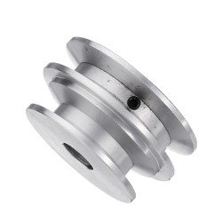 Aluminum Alloy Double Groove 60&50MM Pulley Wheel 8-20MM Fixed Bore Pulley for Motor Shaft 10MM Belt Aluminum Alloy Double Groove 60&50MM Pulley Wheel 8-20MM Fixed Bore Pulley for Motor Shaft 10MM Belt