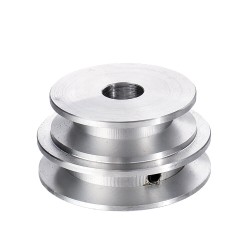 Aluminum Alloy Double Groove 60&50MM Pulley Wheel 8-20MM Fixed Bore Pulley for Motor Shaft 10MM Belt Aluminum Alloy Double Groove 60&50MM Pulley Wheel 8-20MM Fixed Bore Pulley for Motor Shaft 10MM Belt