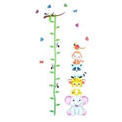 Animals Height Chart Non-toxic Removable Wall Stickers Kids Nursery Elephant Leopard Sticker Decor Animals Height Chart Non-toxic Removable Wall Stickers Kids Nursery Elephant Leopard Sticker Decor