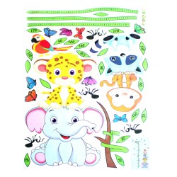 Animals Height Chart Non-toxic Removable Wall Stickers Kids Nursery Elephant Leopard Sticker Decor Animals Height Chart Non-toxic Removable Wall Stickers Kids Nursery Elephant Leopard Sticker Decor
