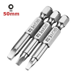 3Pcs 50mm S1-S3 Magnetic Square Head Screwdriver Bits 1/4 Inch Hex Shank 3Pcs 50mm S1-S3 Magnetic Square Head Screwdriver Bits 1/4 Inch Hex Shank