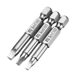 3Pcs 50mm S1-S3 Magnetic Square Head Screwdriver Bits 1/4 Inch Hex Shank 3Pcs 50mm S1-S3 Magnetic Square Head Screwdriver Bits 1/4 Inch Hex Shank