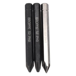3pcs Cross Impact Screwdriver Bits 8mm Hex Shank 80mm Cross-Screwdriver Bits Set 3pcs Cross Impact Screwdriver Bits 8mm Hex Shank 80mm Cross-Screwdriver Bits Set
