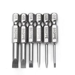 6Pcs 50mm Magnetic 2.0-6.0mm Flat Head Slotted Tip Screwdrivers Bits 6Pcs 50mm Magnetic 2.0-6.0mm Flat Head Slotted Tip Screwdrivers Bits